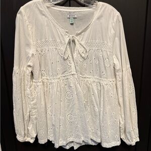 White Eyelet Blouse